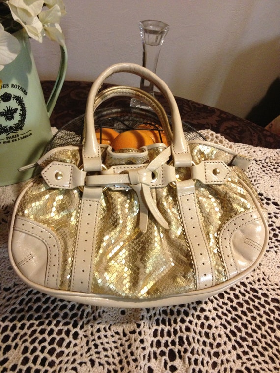 Beautiful Gold and Cream Snakeskin and Leather Adr