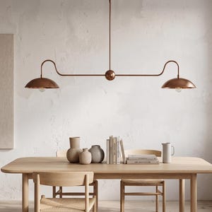 Kronleuchter aus massivem Messing - Double Dome Pendelleuchte, Mid-Century Kitchen Island Fixture