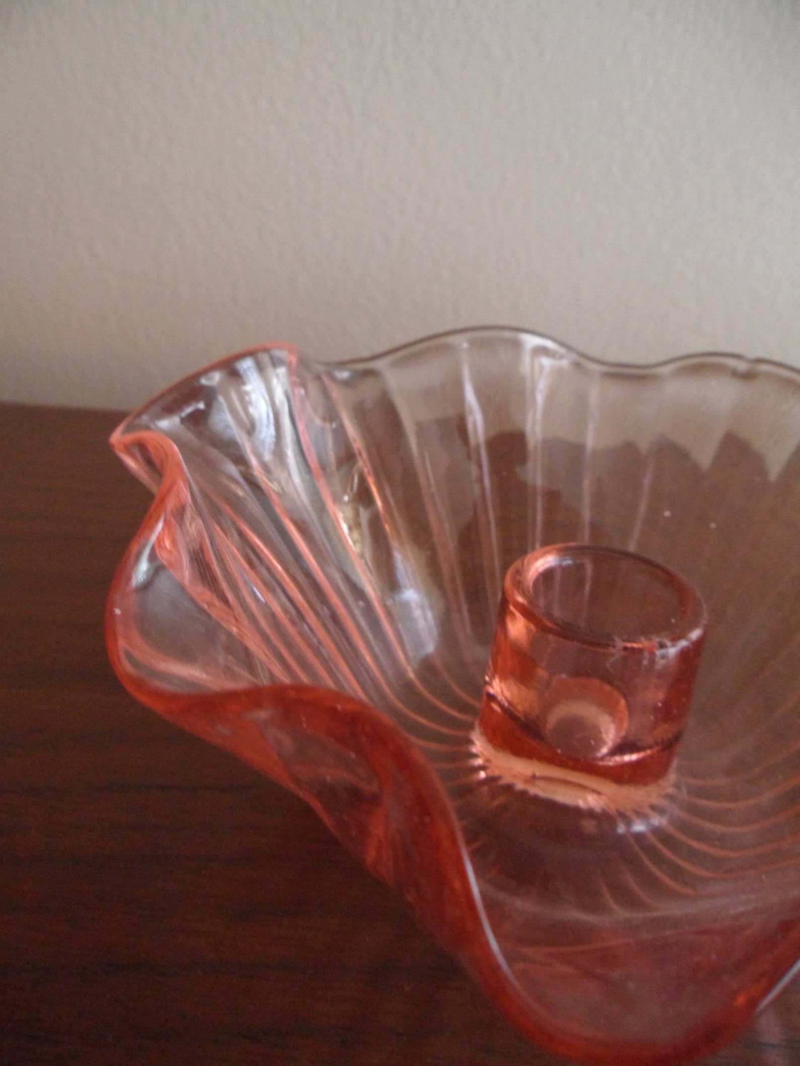 Vintage Pink Depression Era Glass Candle Holders Etsy