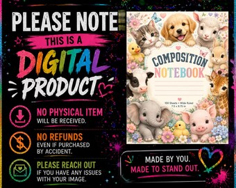 Funda personalizada para cuaderno, pegatina de vinilo mate (autoadhesiva), material escolar personalizado, animales bebés, tortugas, dinosaurios, patos.