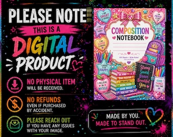 Funda personalizada para cuaderno, pegatina de vinilo mate (despegar y pegar), regreso a clases, útiles escolares personalizados / tema de útiles escolares