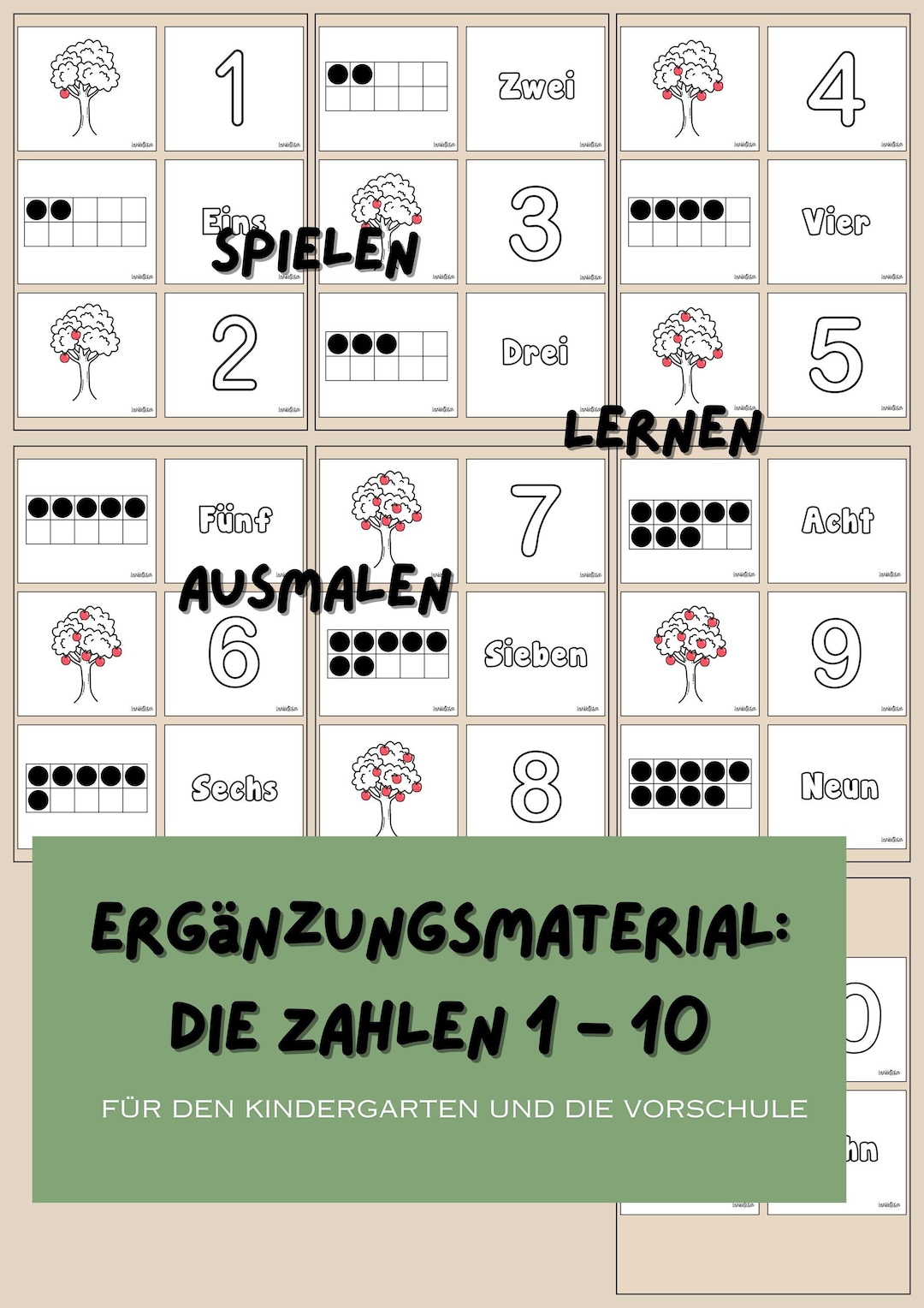 Zahlenkarten 1-10 / Zahlen Lernen Vorschule Und Kindergarten / Mathe