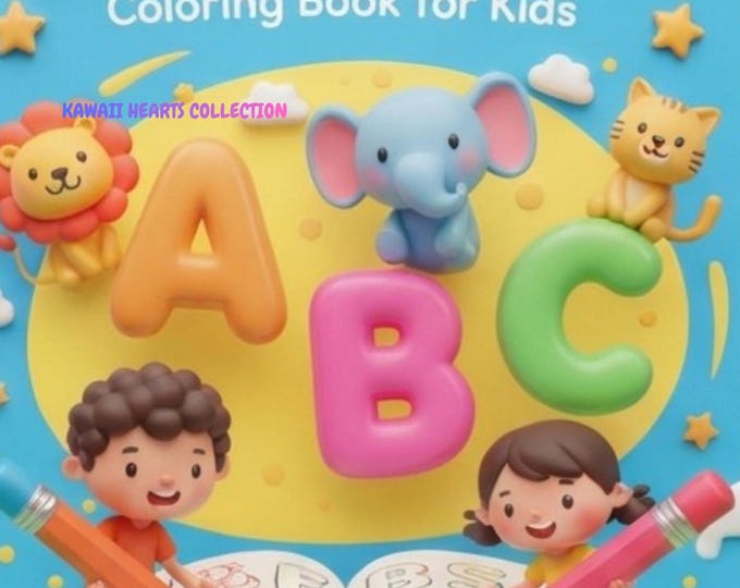 Featured listing image: Alphabet Kawaii Coloring Book