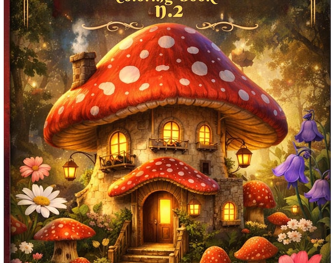 Featured listing image: Cute Fairy House n2 Coloring Book for teen and adults
