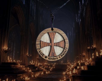 Collana dei Cavalieri Templari, ciondolo a croce templare personalizzato, gioielli da crociato, simbolo cristiano medievale personalizzato, talismano da pellegrinaggio
