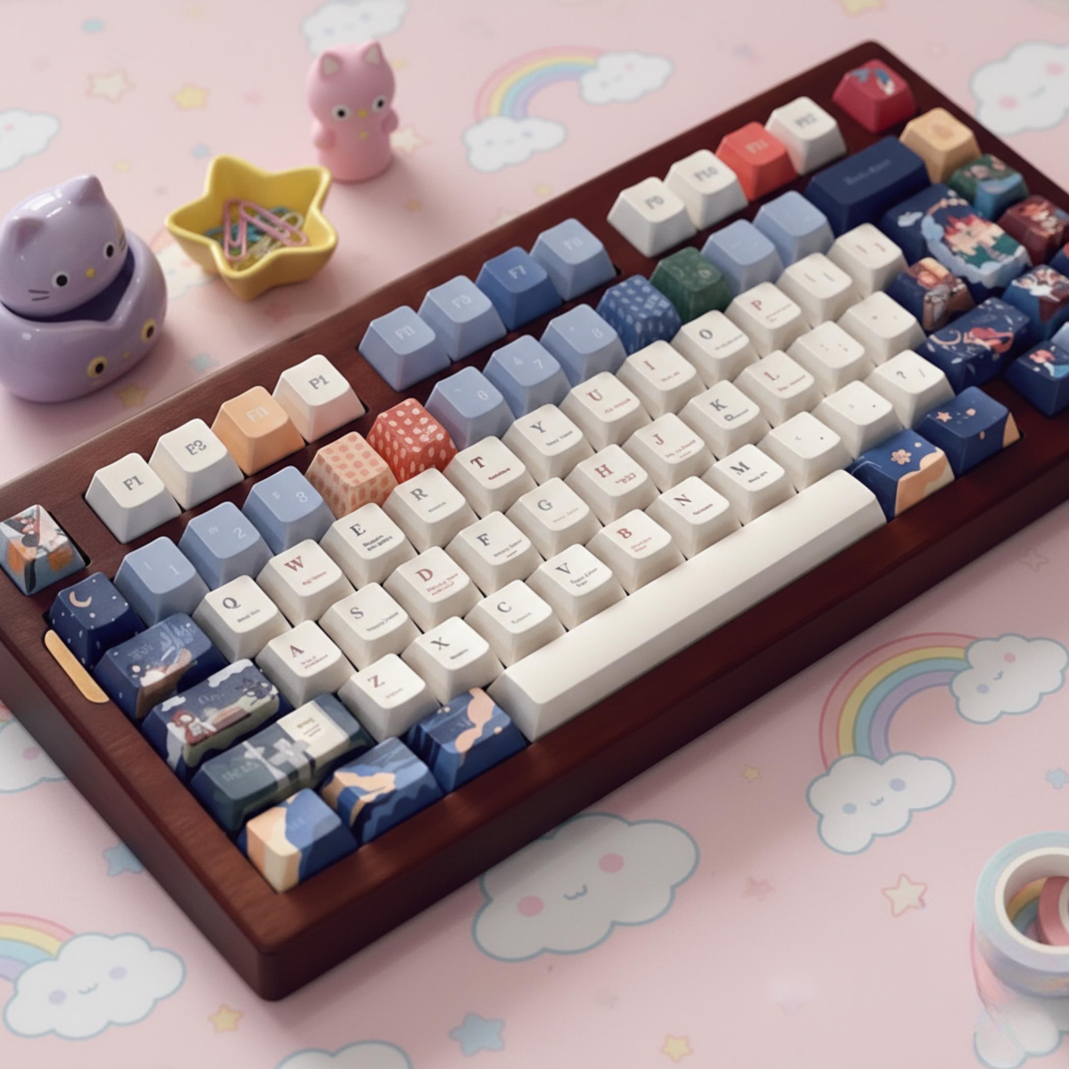 Ghibli Anime Keycap Set 144 | Japanese Style PBT Custom Handmade for ...