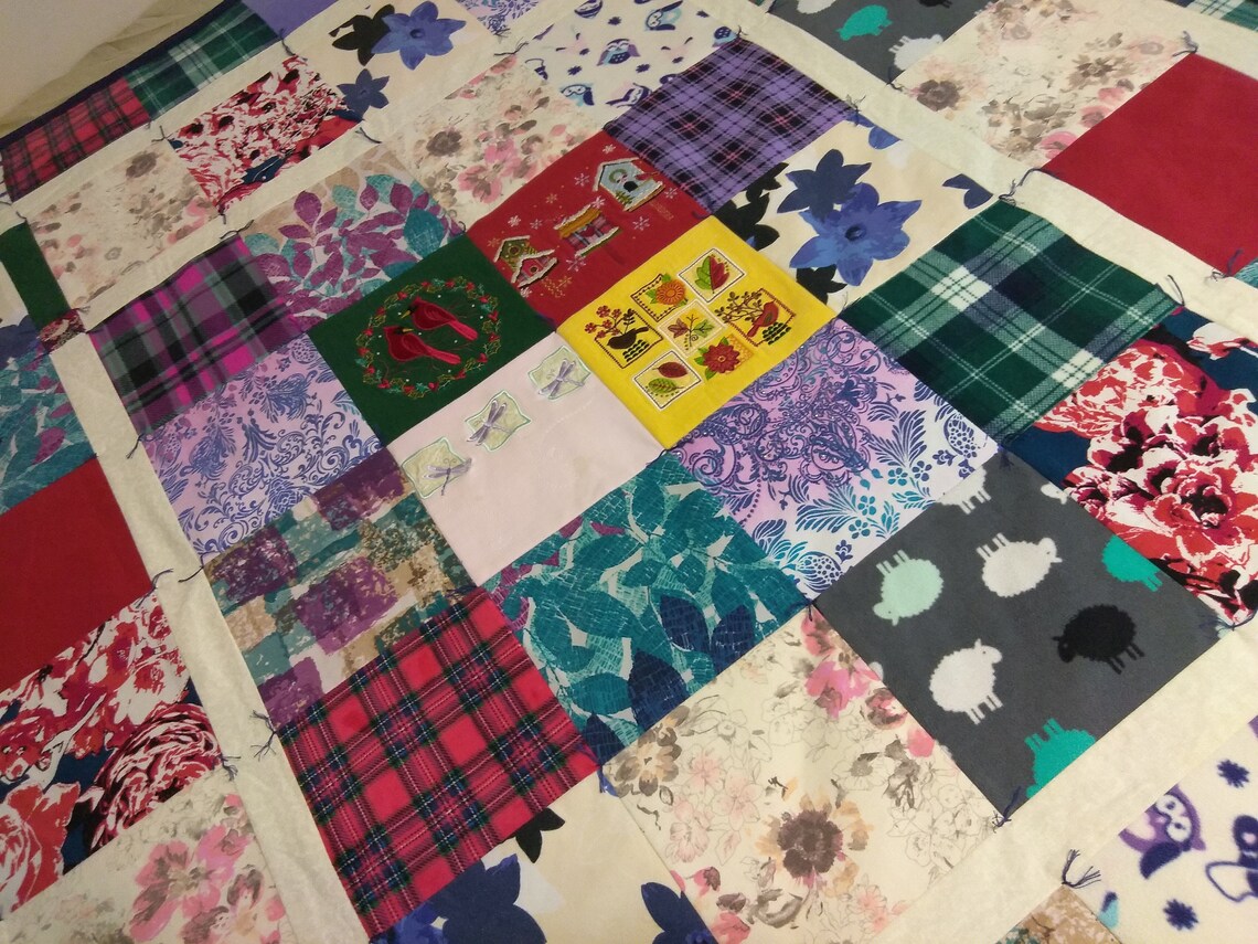 Memory Quilt From Loved Ones' Clothing Etsy