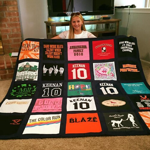 Tshirt Quilt Graduation Gift Memory Quilt Quilted Blanket Etsy