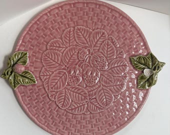 Bordhallo Pinheiro Strawberry Pink Cake Platter Plate