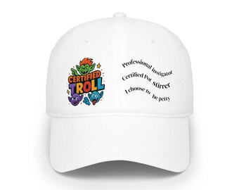 Certified Troll baseball cap | embroidered troll character, funny slogan
