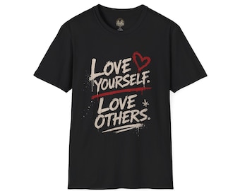 Love Yourself Love Others T-Shirt | Handwritten Heart Positivity Tee