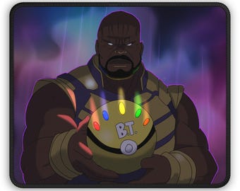 Infinity Gauntlet Parody Gaming Mouse Pad | Hero Holding Glowing Orb