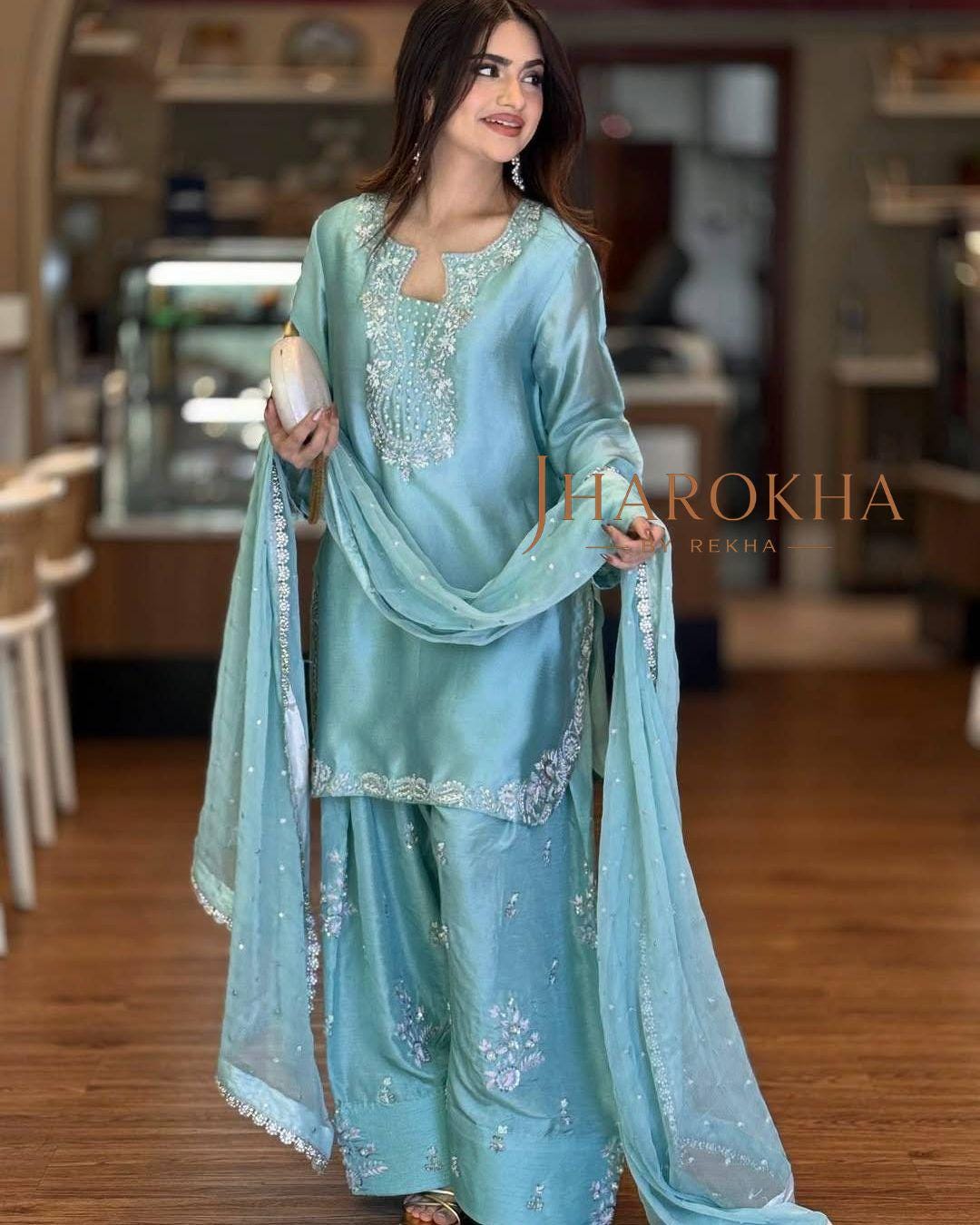Sky Blue Pakistani Dress - Etsy