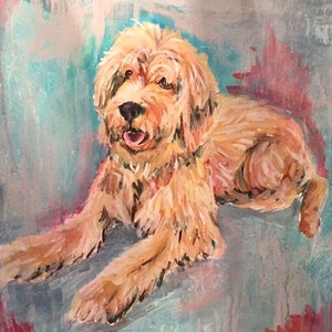 Custom Hand painted Impressionist Pet Portrait, Dog Painting, Pet Painting,