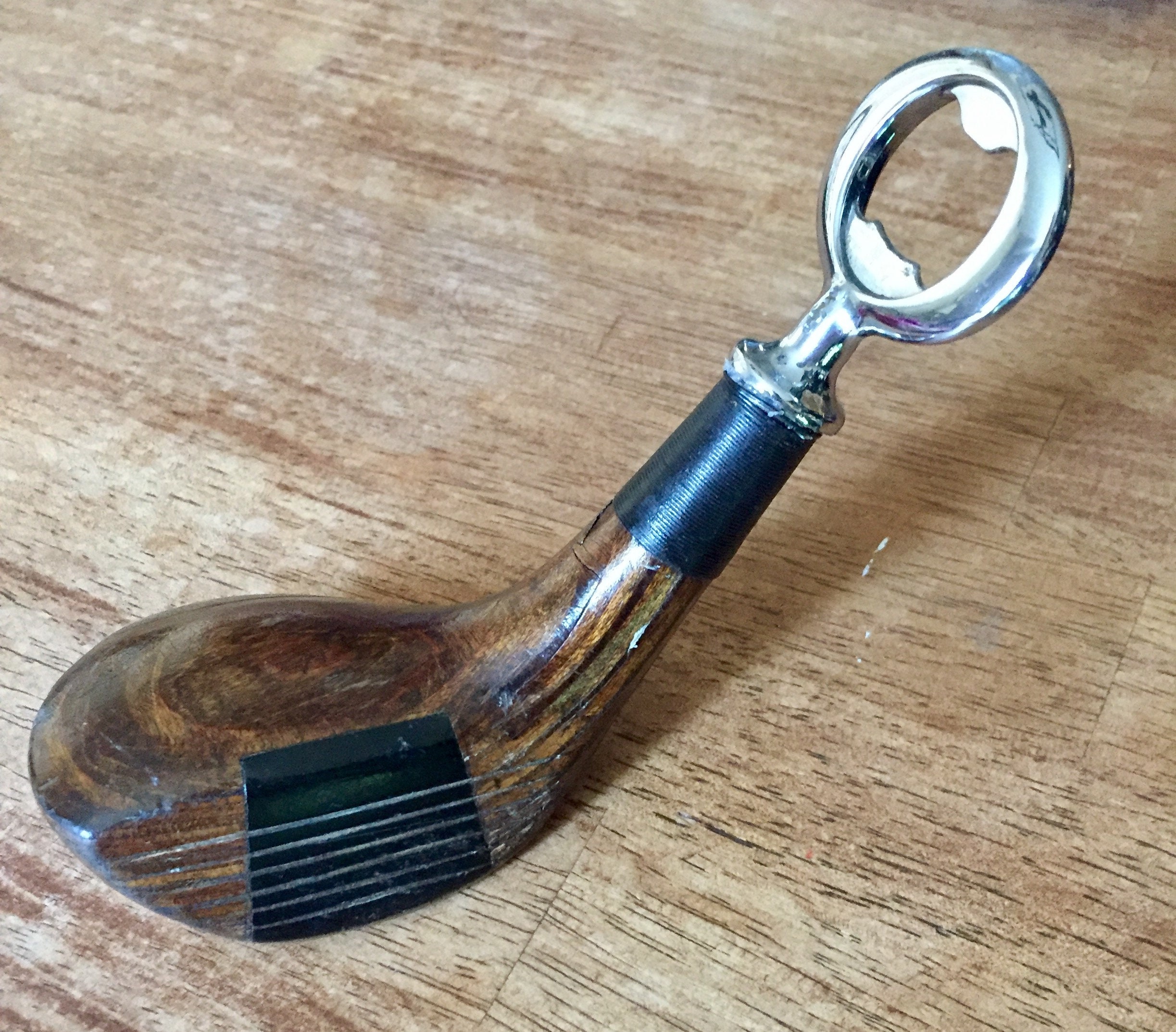 Vintage Wooden Golf Club Bottle Opener Etsy
