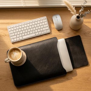 Vegan Leather Laptop Sleeve Mousepad | MacBook Pro Air 13 14 15 Inch | Ipad Case