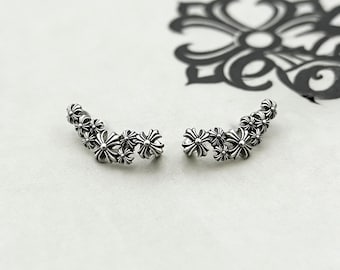 Boucles d'oreilles classiques en argent sterling rétro avec plusieurs grimpeurs CH 925, bijoux punk gothiques Cadeaux pour petite amie et mère pendant les vacances