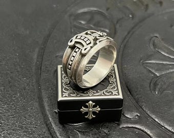 Bague poignard classique vintage en argent sterling 925, design gothique punk, cadeaux de vacances