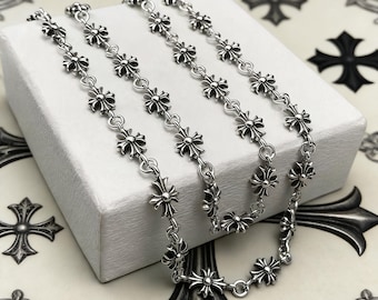 Chaîne vintage classique en argent sterling CH 925 avec motif croix, collier gothique sculpté, cadeaux de Pâques/Noël/anniversaire