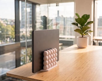 Notebook/Laptop Ständer vertikal Bubble Design – Tablet Halter für Schreibtisch, Büro, Homeoffice, 20/24/28 mm Geräteöffnung