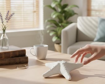 Sea starfish nautical decor | natural coastal decor for bathroom, table & summer decor | 3D printed fuzzy skin gift | beach, sea, coastal look