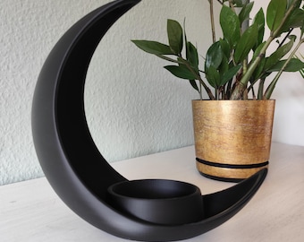 Moon Flower Pot Crescent Moon Decoration, Modern Plant Holder, Boho Living Room Decor