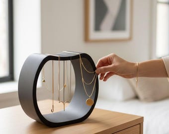Necklace Holder Jewelry Stand Modern Display Organizer 3D Printed Storage Necklaces Dresser Gift