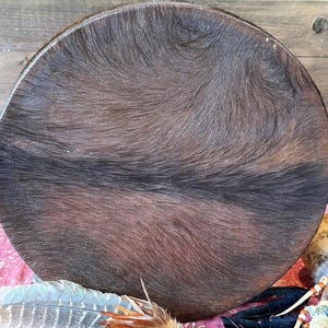 16"Büffelfell Schamanentrommel | Handgefertigte Rahmentrommel aus echtem Naturfell