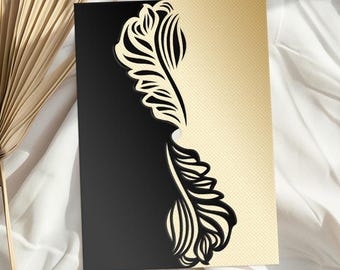 Laser Cut Wedding Invitation, Cricut Wedding Invite Template, Gatefold Pocket Invitation, Digital Download, SVG EPS DXF