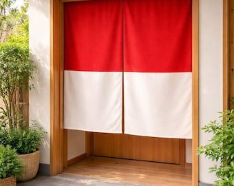 Japanischer Noren Vorhang Leinen Türschild, Farbblock Raumteilervorhang Boho Türvorhang, Noren für Schlafzimmer Wohnzimmer Wohnkultur