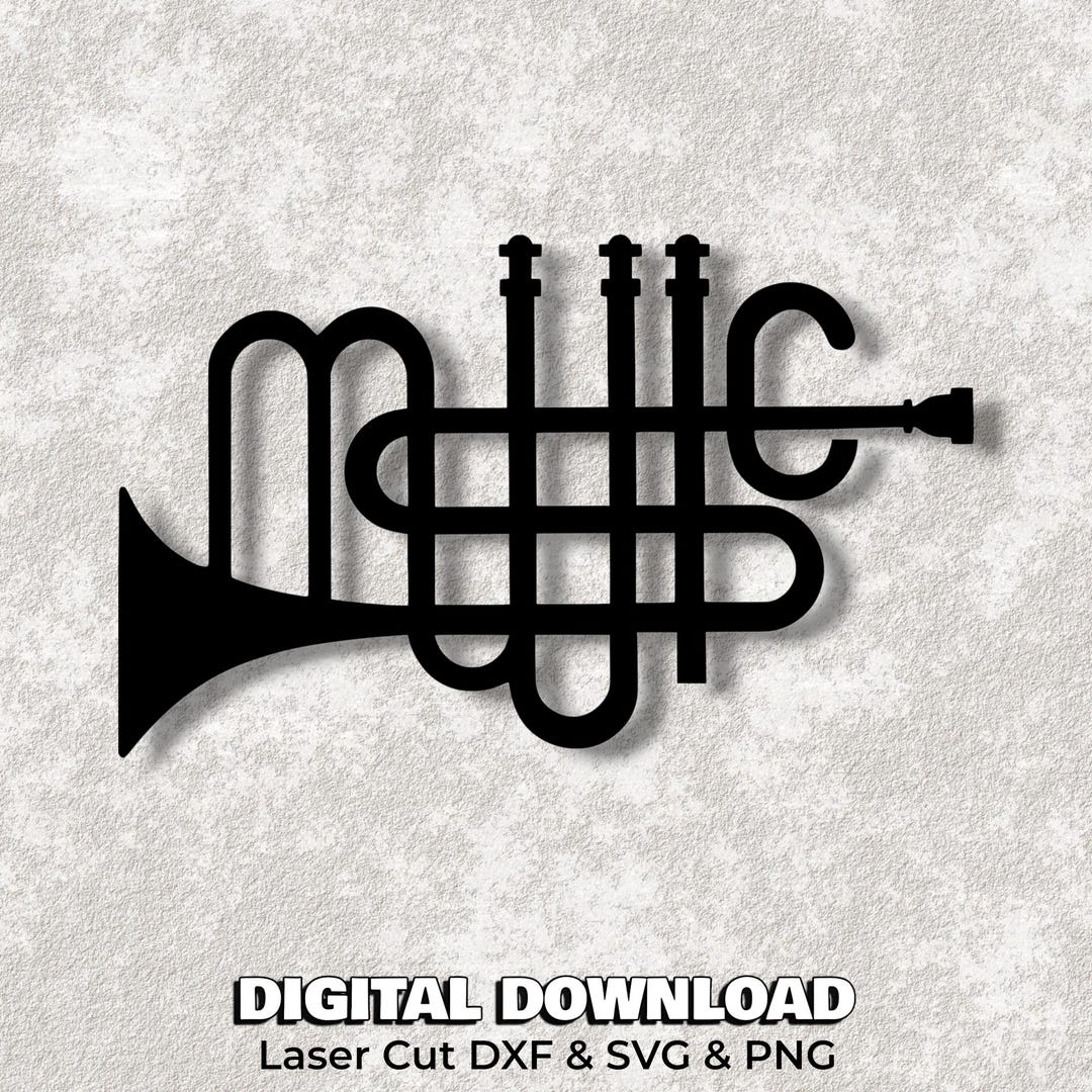 Trumpet Metal Wall Art Design, Laser Cut DXF SVG File (digital Download ...