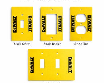 DEWALT Yellow Tool Style Light Switch Covers | Construction Decor Outlet Plate