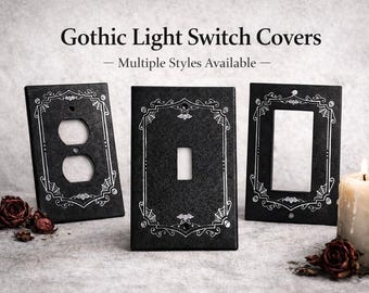 ゴシック調のライトスイッチカバー、スカルと蜘蛛の巣のウォールプレート、ハロウィンデコレーション
