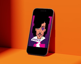 Prince Pop Art Cartoon Wallpaper, Pink Mobile Background (Digital Download)