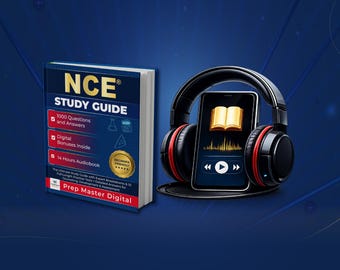 Pacchetto di studio base NCE - Preparazione all'esame nazionale per consulenti - Libro e audiolibro NCE - Certificazione LPC - 1000 domande di pratica