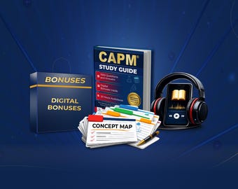 Pacchetto di studio CAPM / Corso e libro di preparazione PMI / Audio e mappe concettuali / Esame di gestione dei progetti / 1000 domande