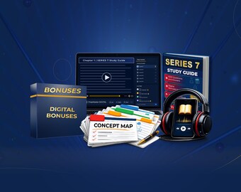 Pacchetto di studio completo Serie 7 / Preparazione all'esame FINRA / Corso e audiolibro sui titoli / Appunti per agenti di borsa / 1000 domande