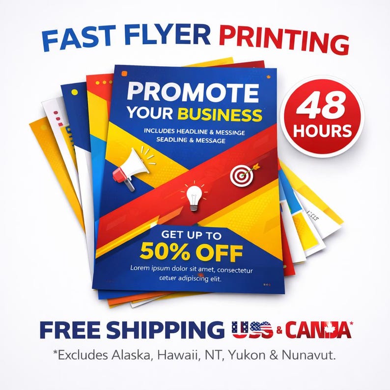 Flyer Include Custom Full Color Flyers – Fast 48 Hour Printing, Business Marketing - Etsy