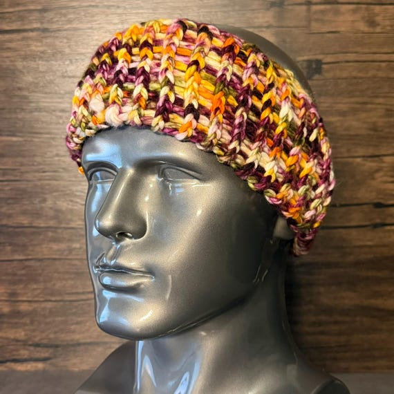 Handmade Knit Head Wrap: Cozy Fall Ear Warmer, Autumn Harvest Colors