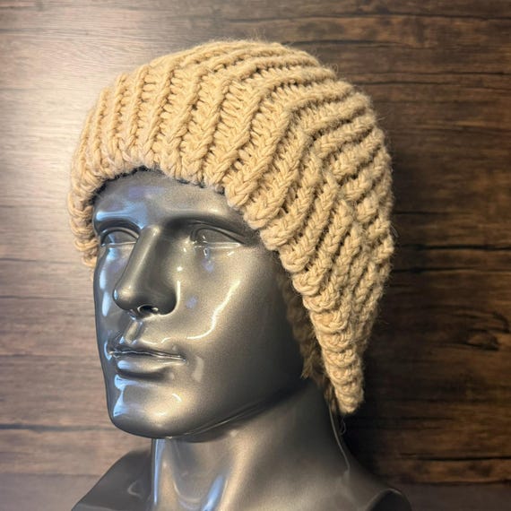 Prairie Gold Alpaca Beanie Handmade Winter Headwear Farm Fiber Cozy Natural Warmth Style