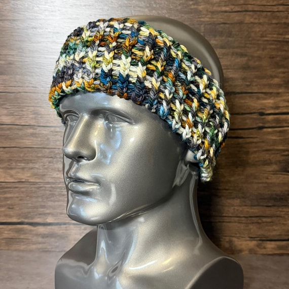 Handmade Moss Moonlight Merino Wool Head Wrap Earwarmer Winter Forest Cozy Gift Knit Accessory