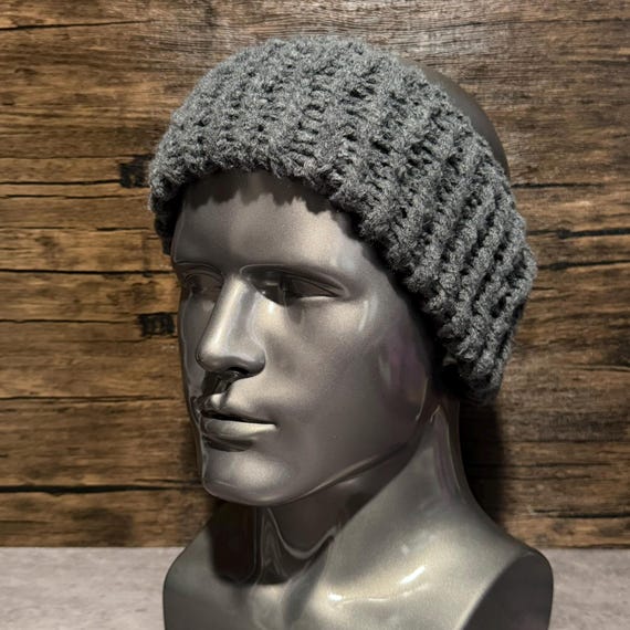 Hand Knit Charcoal Gray Head Wrap, Soft Wool Blend Ear Warmer, Cozy Winter Gift