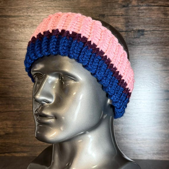 Bisexual Pride Head Wrap Handmade Knit Ear Warmer LGBTQ Cozy Gift Accessory