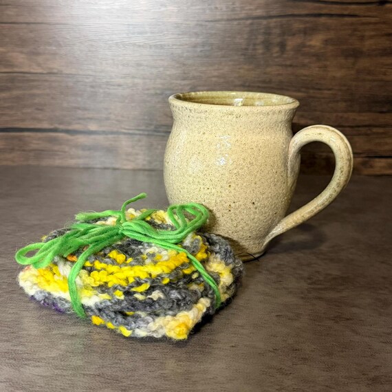 Nonbinary Pride Knit Mug Wrap and Coaster Set – Cozy Coffee LGBTQ Handmade