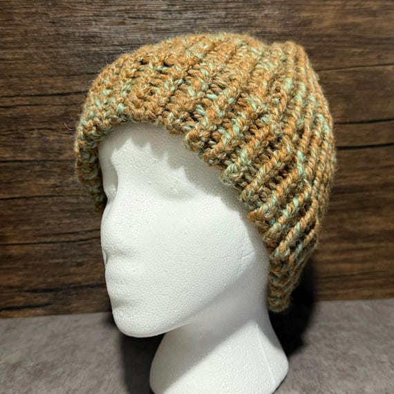 Alpaca Kids Hat, Handmade Knitted Child’s Winter Hat, Earthy Multicolor Wool Hat, Alpaca Meadow
