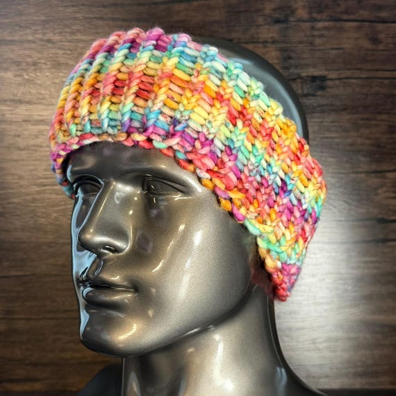 Rainbow Carnival Head Wrap Handmade Colorful Pride Inspired Cozy Fashion Accessory Gift