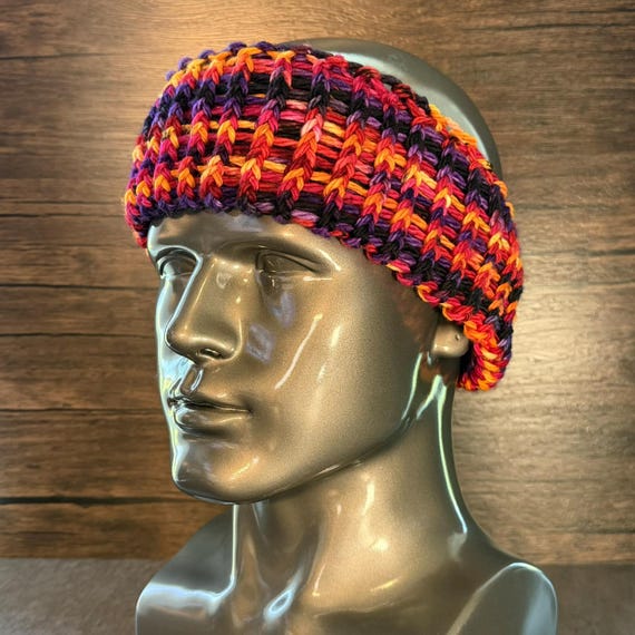 Halloween Night Head Wrap Handmade Colorful Earwarmer Spooky Autumn Festival Knit Accessory