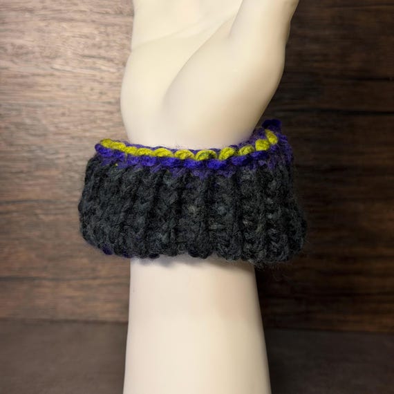 Aurora Pride Knit Scrunchie Handmade Northern Lights Inspired Colorful Hair Accessory Gift