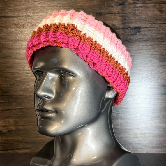 Lesbian Pride Head Wrap Handmade Knit Ear Warmer LGBTQ Colorful Gift Accessory