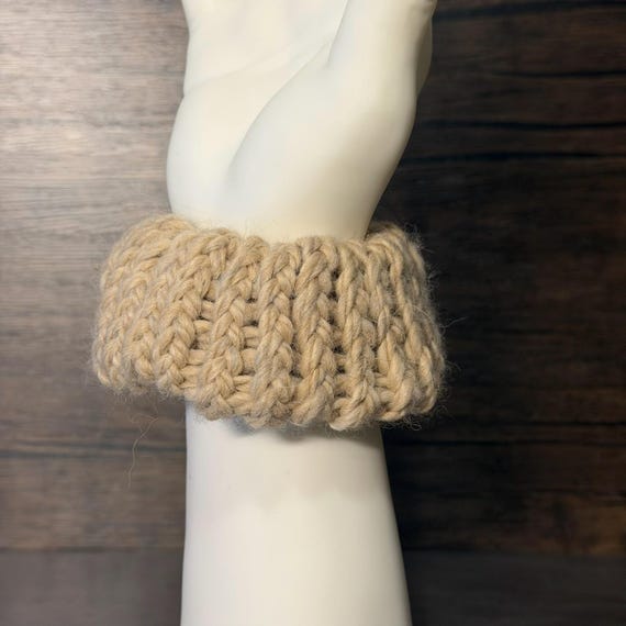 Prairie Gold Alpaca Scrunchie Handmade Hair Accessory Farm Fiber Soft Everyday Elegance